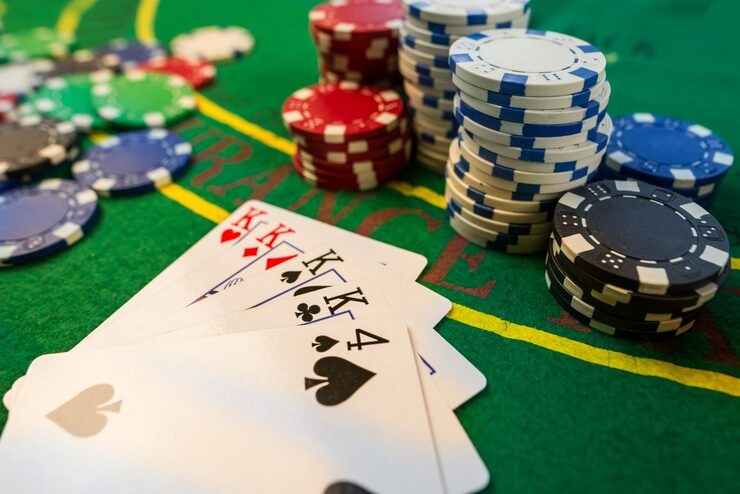 Live casino table with professional dealer and multi-angle camera feeds